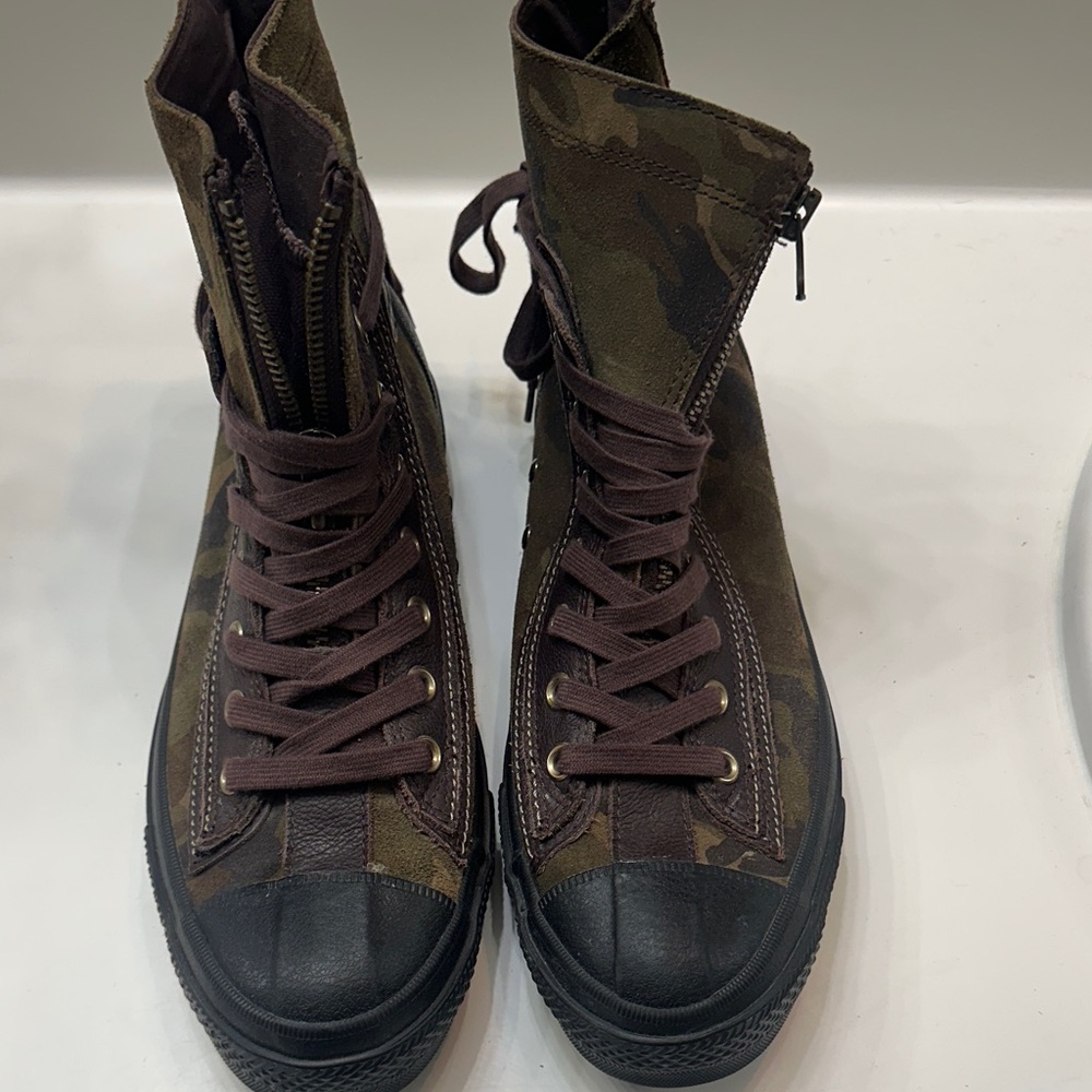 Camouflage High-Top Sneakers suede